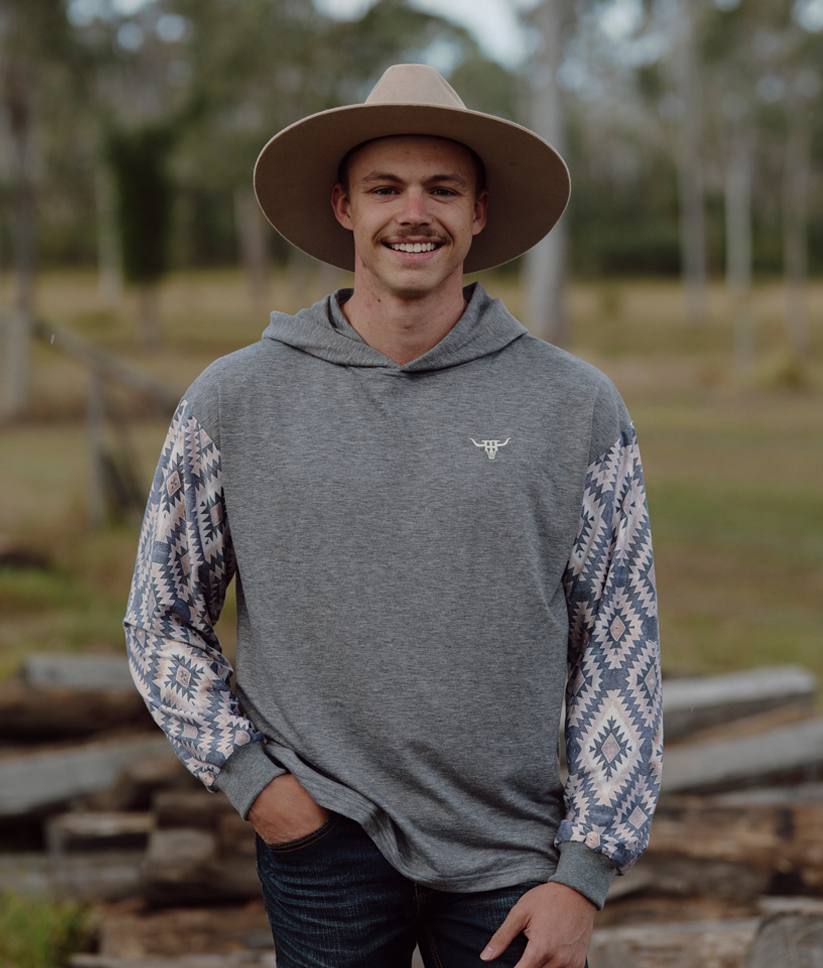 Lightweight Aztec Sleeve Hoodie