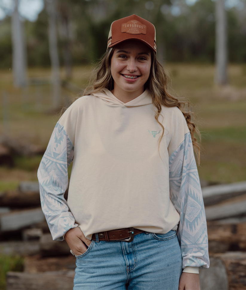 Lightweight Aztec Sleeve Hoodie