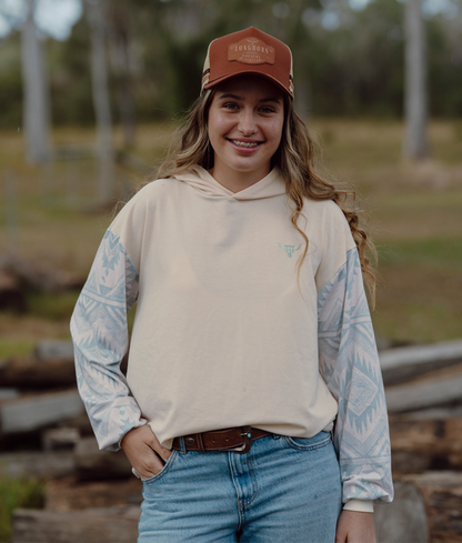 Lightweight Aztec Sleeve Hoodie
