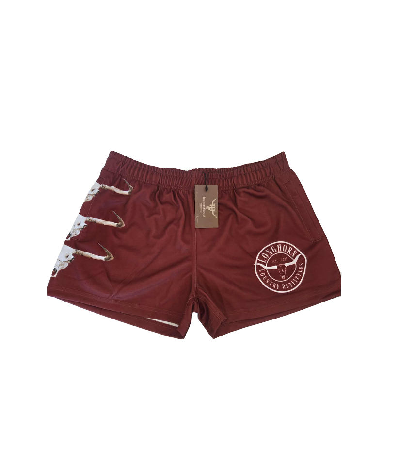 Unisex Footy Shorts - Maroon / XS