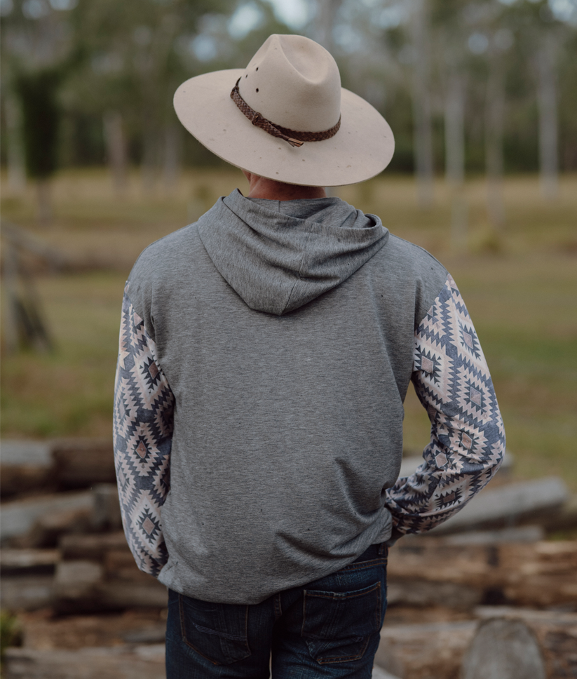 Lightweight Aztec Sleeve Hoodie