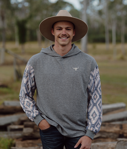 Lightweight Aztec Sleeve Hoodie