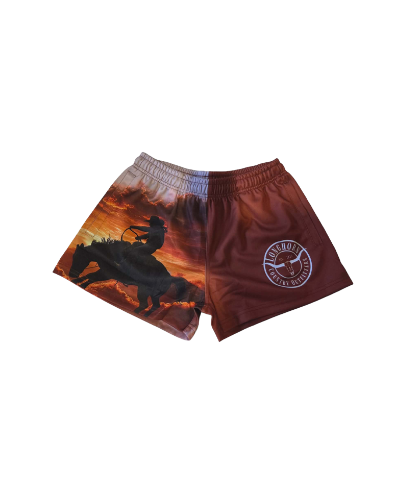 Unisex Footy Shorts - Bucking Bronc / XS