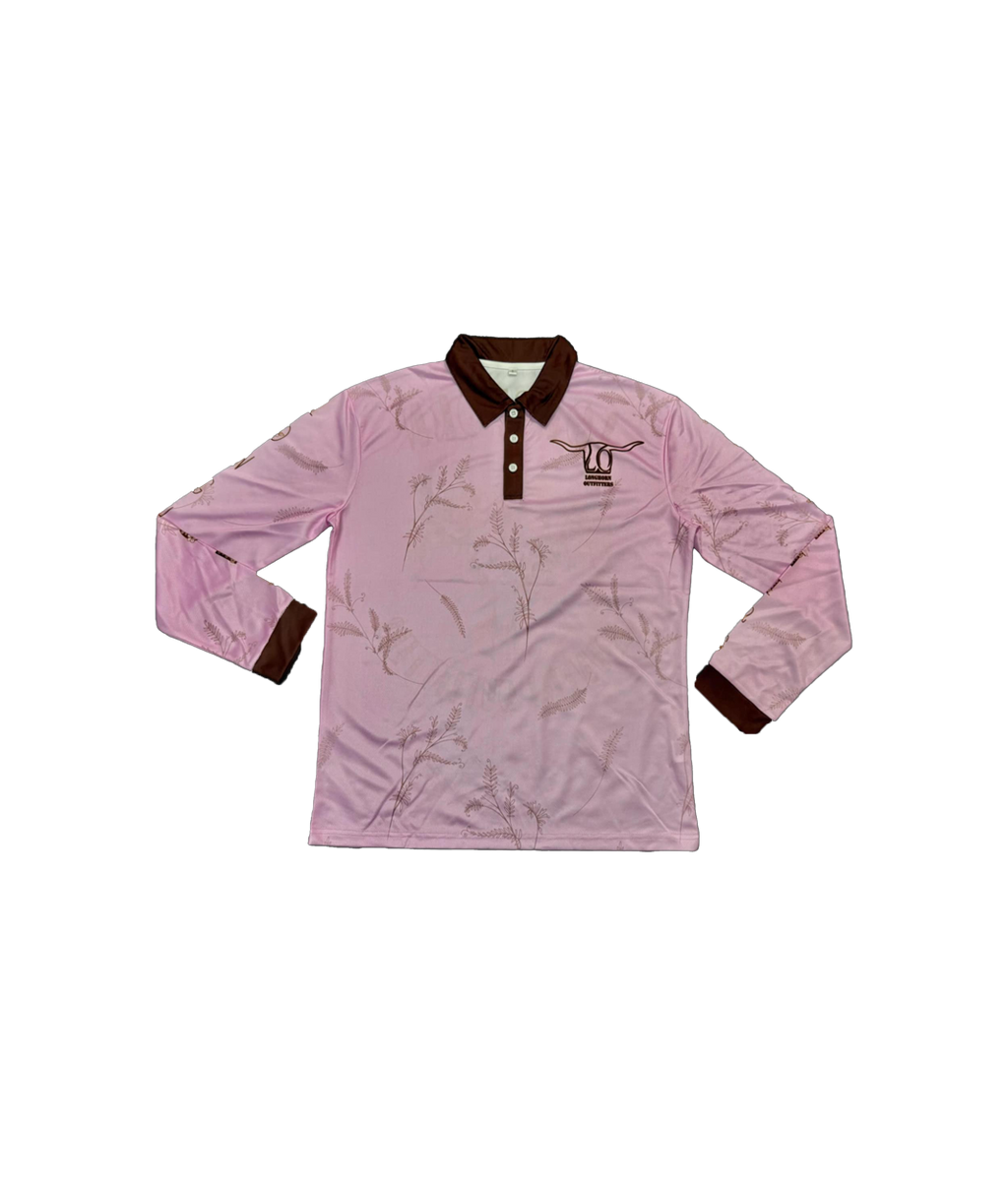 Long sleeve Fishing Shirt - Pink Grevillea / XS