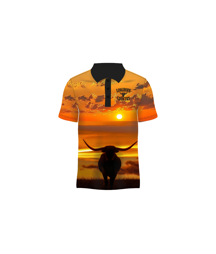 Short sleeve fishing shirts - Sunset Longhorn / XS