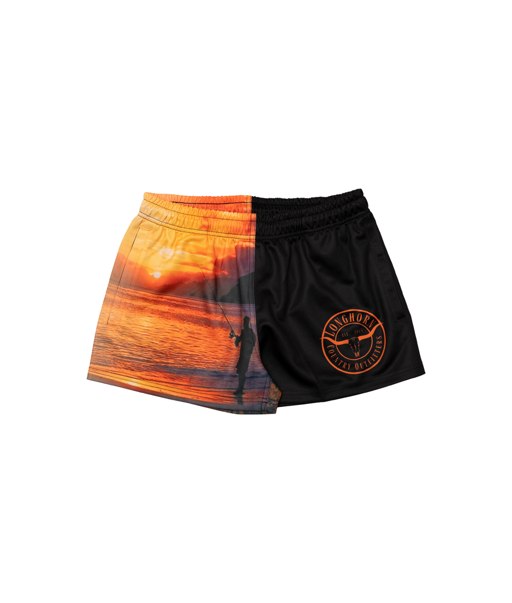 Unisex Footy Shorts - Sunset / XS