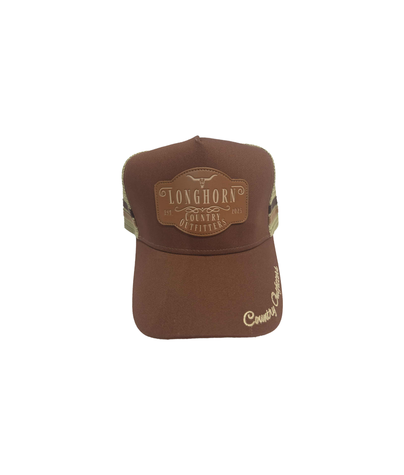 Trucker Caps - Brown with Cow Brim