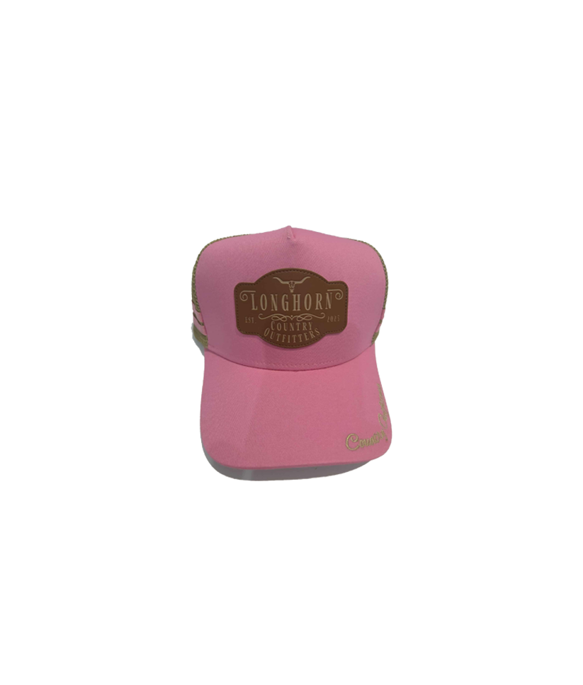 Trucker Caps - Pink with Cow Brim