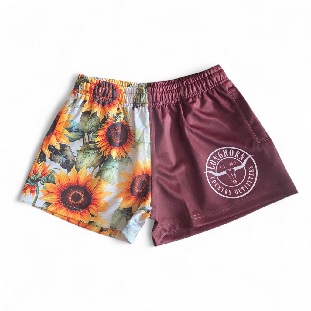 Unisex Footy Shorts - Sunflowers / XS
