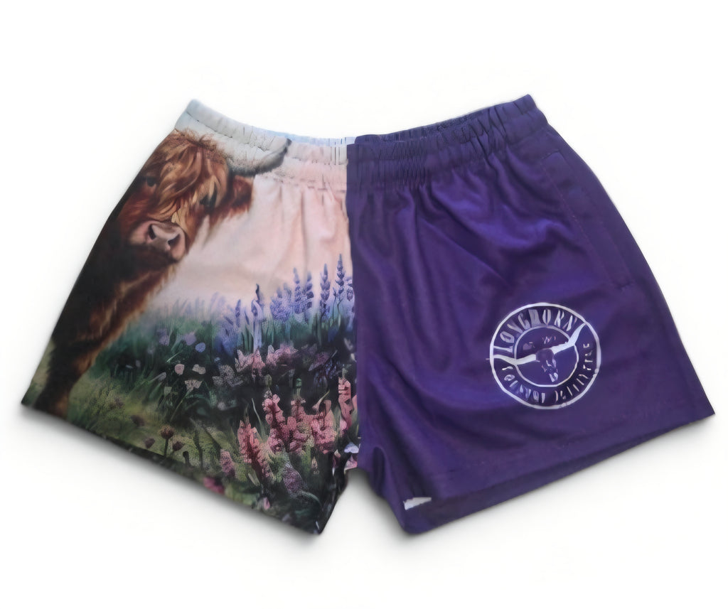 Unisex Footy Shorts - Lavender Field / XS